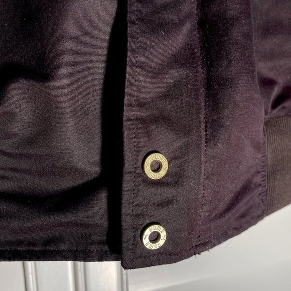 Black Puma Bomber Faux Fur Hooded Moto style Jacket Sized Large - Picture 7 of 14